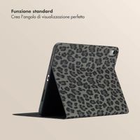 Selencia Libreria Sabi con stampa leopardata Apple iPad 11 (2025) 11 pollici A16 / iPad 10 (2022) 10.9 pollici - Midnight Black