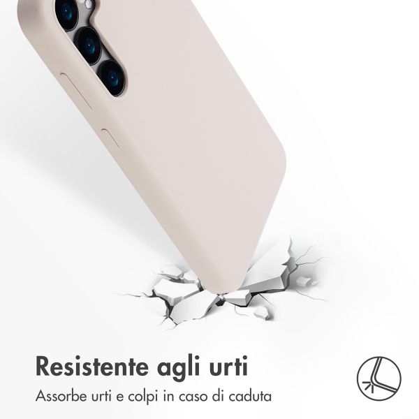 Accezz Cover in silicone liquido con MagSafe Samsung Galaxy S24 Plus - Stone