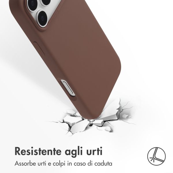 Accezz Cover in silicone liquido con MagSafe Apple iPhone 17 Pro Max - New Tea Brown