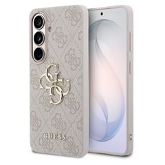 Guess Cover Posteriore con Logo 4G in Metallo Samsung Galaxy S26 Plus - Rosa