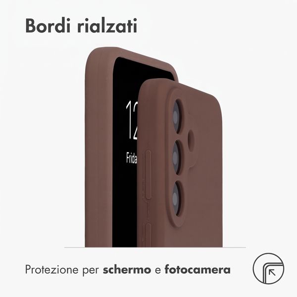 Accezz Cover in silicone liquido con MagSafe Samsung Galaxy S26 FE - New Tea Brown