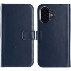 Selencia Cover a libro in vera pelle Apple iPhone 16 - Blu