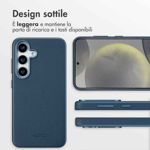 Accezz Cover in Pelle con MagSafe Samsung Galaxy S25 Plus - Nightfall Blue