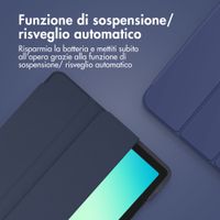 Accezz Cover a libro in silicone Smart Samsung Galaxy Tab A11 Plus / A9 Plus - Blu scuro