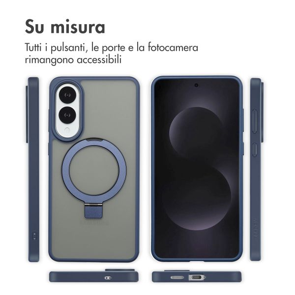Accezz Cover con anello e supporto con MagSafe Samsung Galaxy S25 Edge - Blu