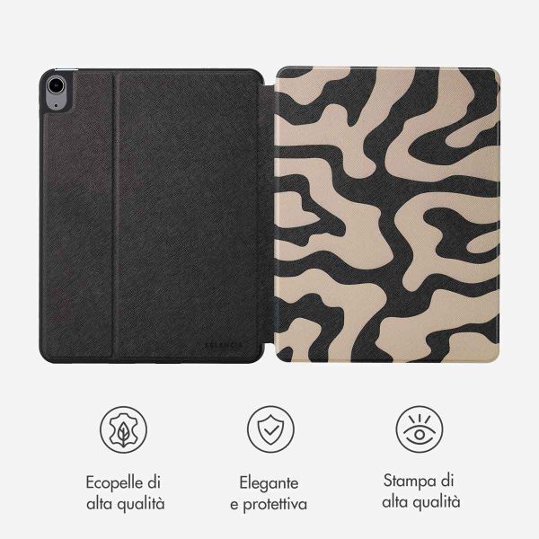 Selencia Cover per tablet Vivid Apple iPad Air 11 pollici (2026) M4 / (2025) M3 / (2024) M2 / Air 5 (2022) / Air 4 (2020) - Art Wave Black