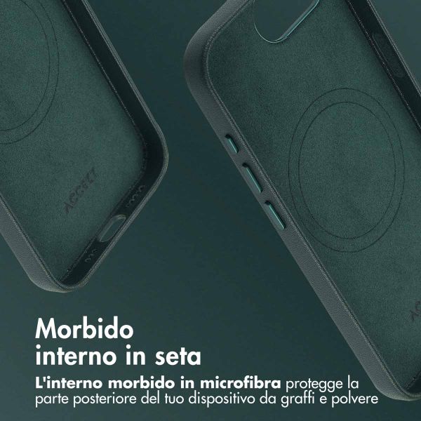 Accezz Cover in Pelle con MagSafe Apple iPhone 17e / 16e - Cedar Green
