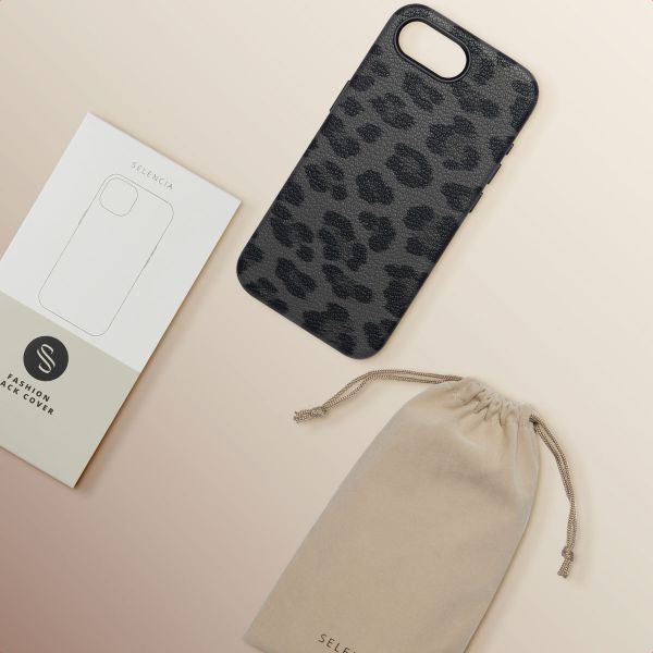 Selencia Cover Sabi Stampa pantera con MagSafe Apple iPhone 17e / 16e - Midnight Black