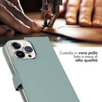Selencia Cover a libro in vera pelle Apple iPhone 14 Pro Max - Air Blue