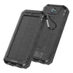imoshion Powerbank solare da 10.000 mAh – powerbank wireless a energia solare – Quick Charge e Power Delivery – Nero