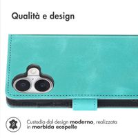 imoshion Cover a libro con Cordino Apple iPhone 16 - Turchese