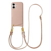 Selencia Cover per telefono Nova con cordino e portacarte Apple iPhone 16 - Dusty Rose