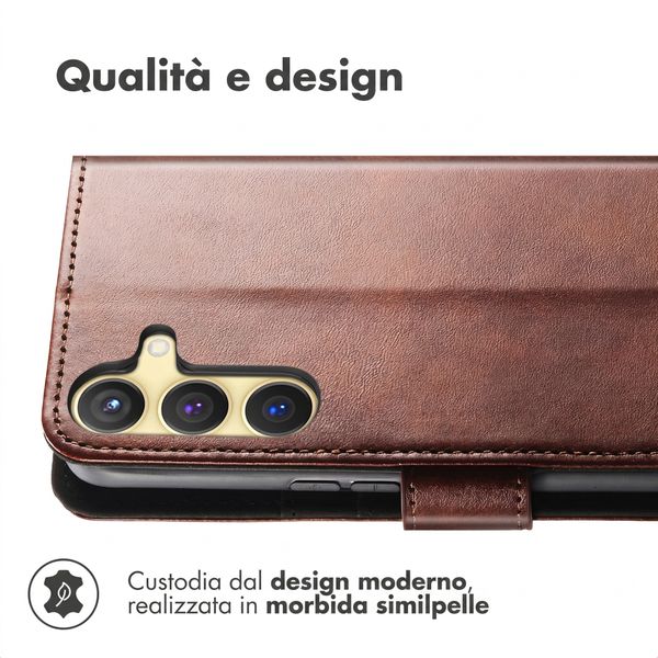 imoshion Cover a libro di Lusso Samsung Galaxy S25 / S24 - Marrone scuro