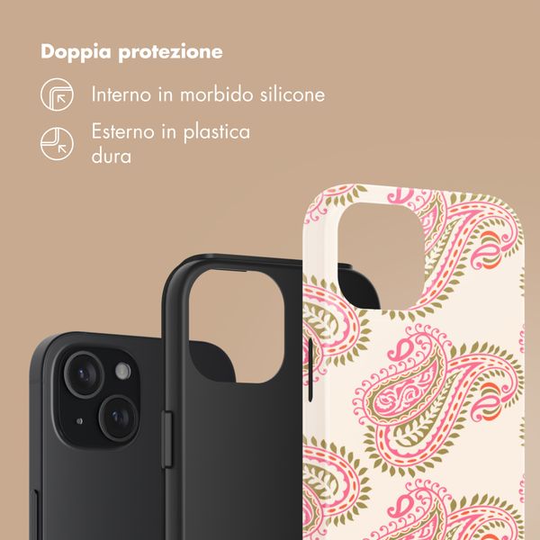 Selencia Cover Posteriore Vivid Apple iPhone 15 - Paisley Blush