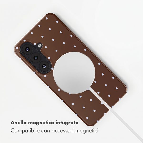 Selencia Cover posteriore Vivid con MagSafe Samsung Galaxy S26 - Happy Dots Chocolate