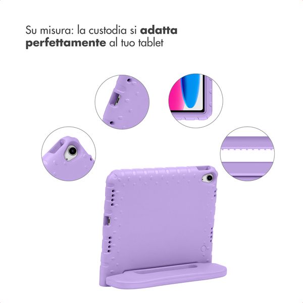 imoshion Cover Posteriore Kidsproof con Maniglia Apple iPad 11 (2025) 11 pollici A16 / iPad 10 (2022) 10.9 pollici - Lilla