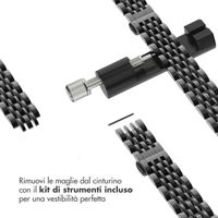 Selencia Cinturino sottile in acciaio ispirato a Jubilee Apple Watch | 38/40/41/42 mm - Nero