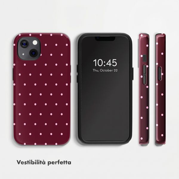 Selencia Cover Posteriore Vivid Apple iPhone 13 Pro - Happy Dots Burgundy
