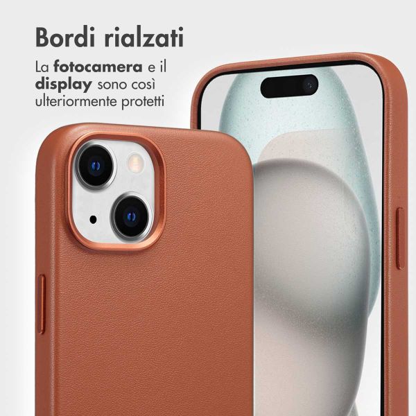 Accezz Cover in pelle 2 in 1 con MagSafe Apple iPhone 15 - Sienna Brown