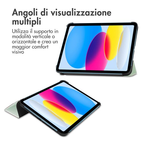 imoshion Cover a libro Trifold Apple iPad 11 (2025) 11 pollici A16 / iPad 10 (2022) 10.9 pollici - Verde chiaro