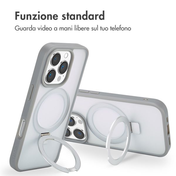 Accezz Cover con anello e supporto con MagSafe Apple iPhone 16 Pro Max - Grigio
