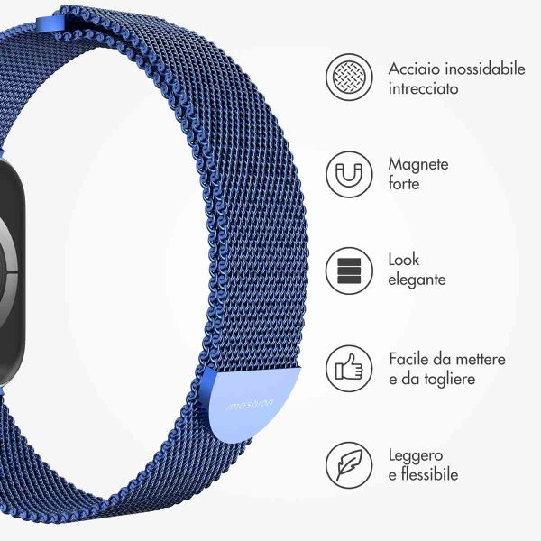 imoshion Cinturino milanese magnetico Apple Watch | 38/40/41/42 mm - Taglia S - Blu