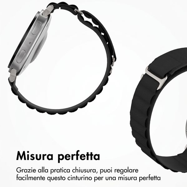 Accezz Cinturino in nylon Alpine Samsung Galaxy Watch 9 (40/44mm) / Watch 8 (40/44mm) / Classic (46mm) - Nero