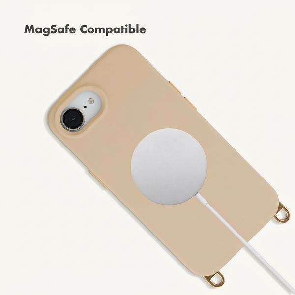 Selencia Rivièra MagSafe Backcover met afneembare haakjes Apple iPhone 17e / 16e - Milky Latte
