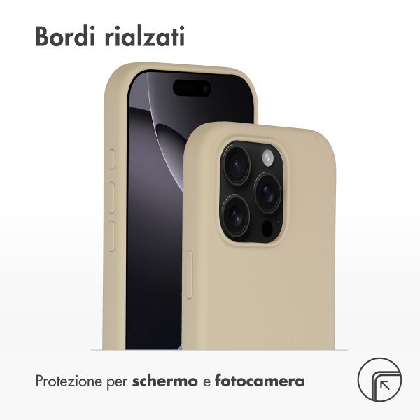 Accezz Cover in silicone liquido con MagSafe Apple iPhone 16 Pro - Stone