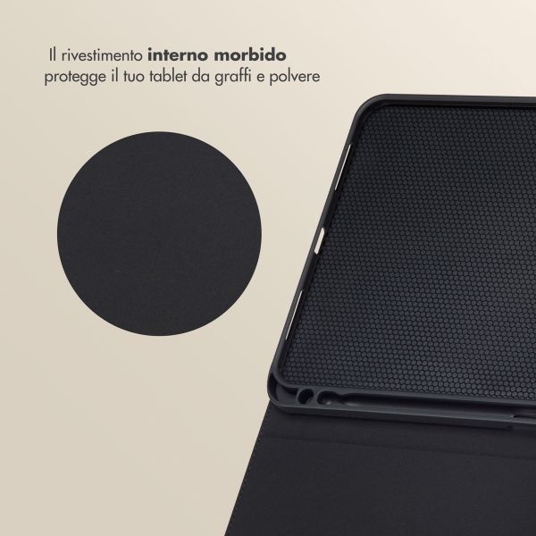 Selencia Libreria Sabi con stampa leopardata Apple iPad 11 (2025) 11 pollici A16 / iPad 10 (2022) 10.9 pollici - Midnight Black