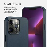 Accezz Cover in Pelle con MagSafe Apple iPhone 13 Pro - Nightfall Blue