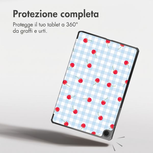 imoshion Cover Trifold Design Samsung Galaxy Tab A11 Plus / A9 Plus - Cherry Check