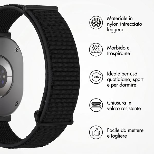 imoshion Cinturino in nylon Samsung Galaxy Watch 8 (40/44mm) / Classic (46mm) - Nero