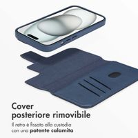 Accezz Cover in pelle 2 in 1 con MagSafe Apple iPhone 15 - Nightfall Blue