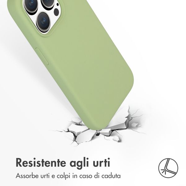 Accezz Cover in silicone liquido con MagSafe Apple iPhone 15 Pro - Verde