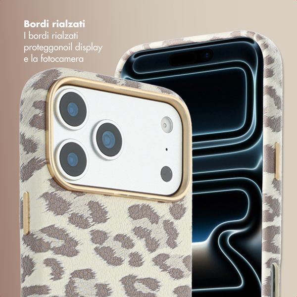 Selencia Cover Sabi Stampa pantera con MagSafe Apple iPhone 17 Pro Max - Soft Ivory