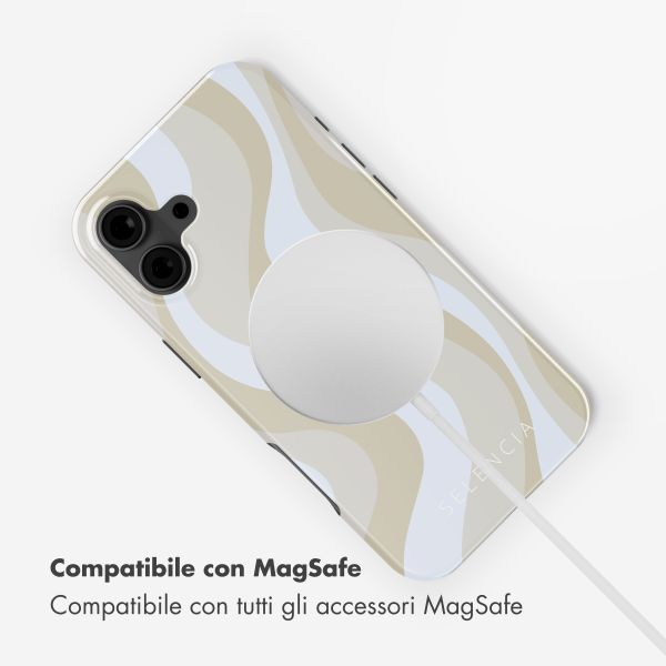 Selencia Cover posteriore Vivid con MagSafe Apple iPhone 16 - Desert Waves Beige