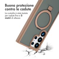 Accezz Cover con anello e supporto con MagSafe Samsung Galaxy S24 Ultra - Marrone