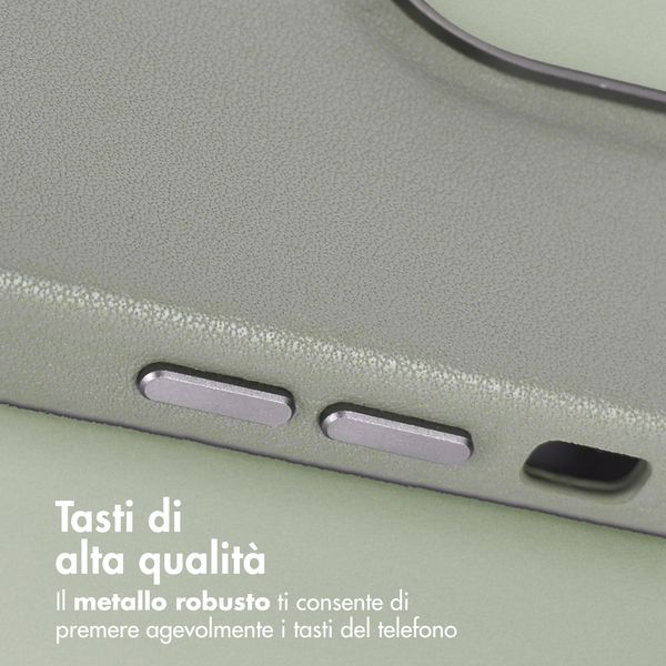 Accezz Cover in Pelle con MagSafe Apple iPhone 14 Pro - Light Grey
