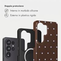 Selencia Cover posteriore Vivid con MagSafe Samsung Galaxy S26 Ultra - Happy Dots Chocolate