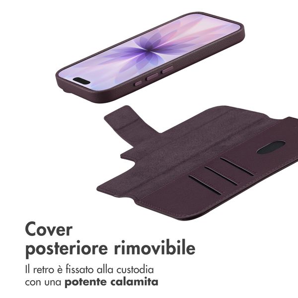 Accezz Cover in pelle 2 in 1 con MagSafe Apple iPhone 17 - Heath Purple