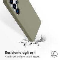 Accezz Cover in silicone liquido con MagSafe Samsung Galaxy S25 Ultra - Cooper Green