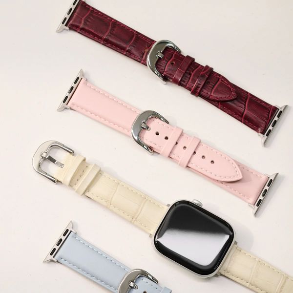 Burga Cinturino in vera pelle Apple Watch | 38/40/41/42 mm - Mobwife / Silver