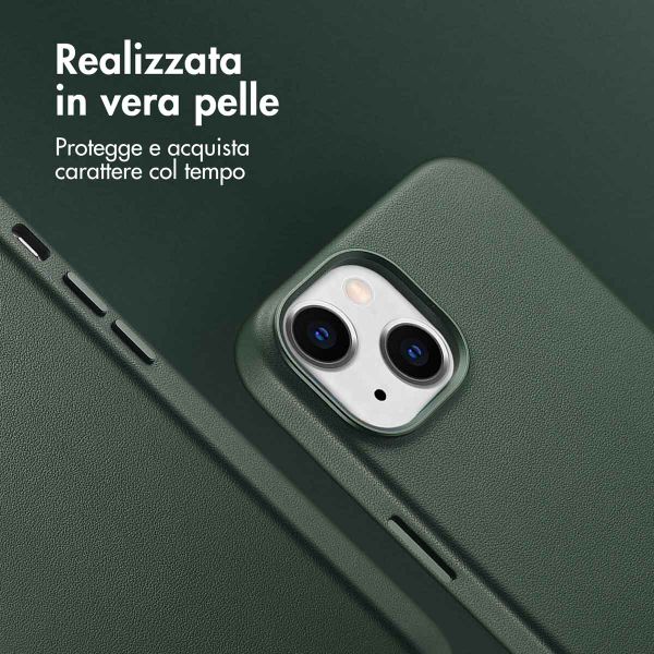 Accezz Cover in Pelle con MagSafe Apple iPhone 14 - Cedar Green