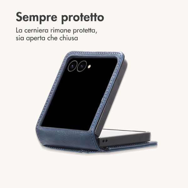 imoshion Cover a libro di Lusso Samsung Galaxy Z Flip 8 - Blu scuro