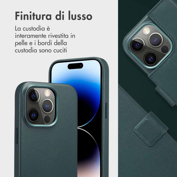 Accezz Cover in pelle 2 in 1 con MagSafe Apple iPhone 14 Pro - Cedar Green