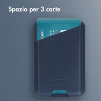Accezz Portacarte in pelle magnetico - Compatibile con Apple Find My - Nightfall Blue