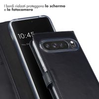 Selencia Cover a libro in vera pelle Google Pixel 9 Pro XL - Nero