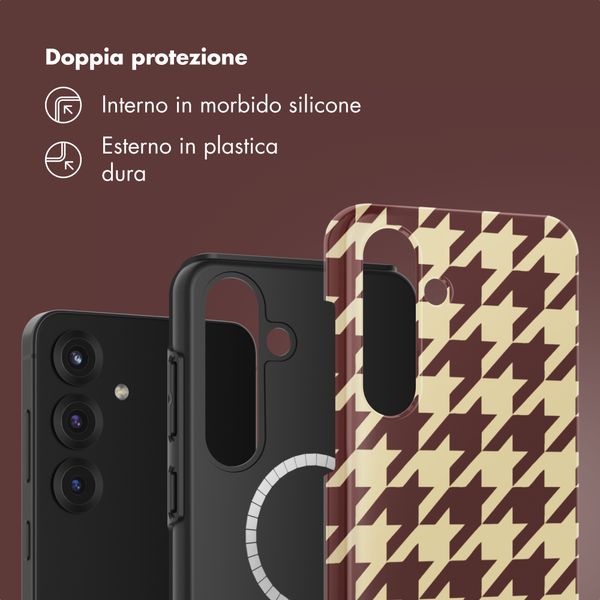 Selencia Cover posteriore Vivid con MagSafe Samsung Galaxy S25 - Pied-de-Poule
