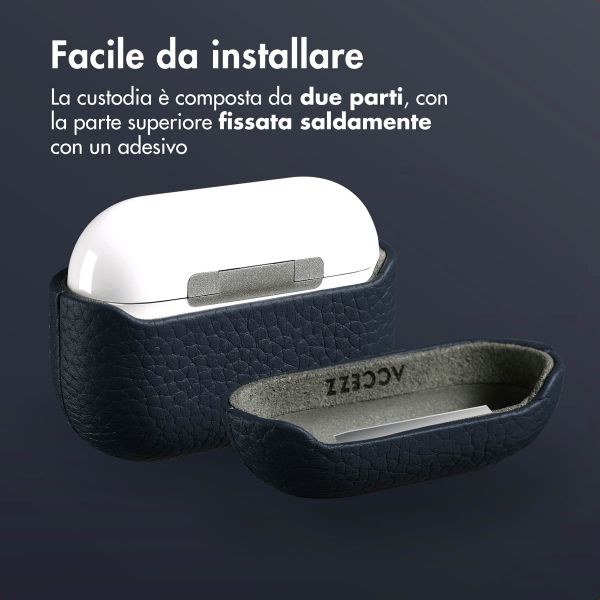 Accezz Cover in vera pelle  Apple Airpods Pro - Blu scuro